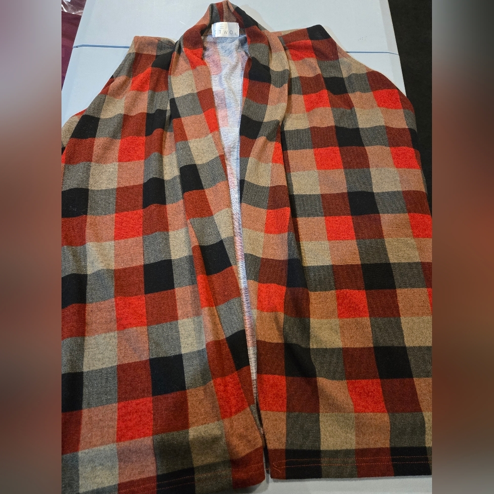 Plaid Red and Black Women's Shaw (4c31)